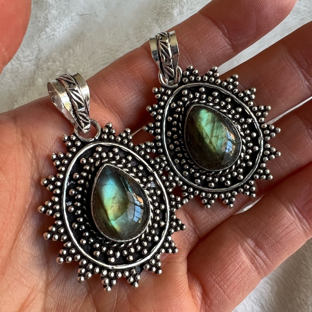 You Choose! 925 Fancy Flash Labradorite Pendant Necklace